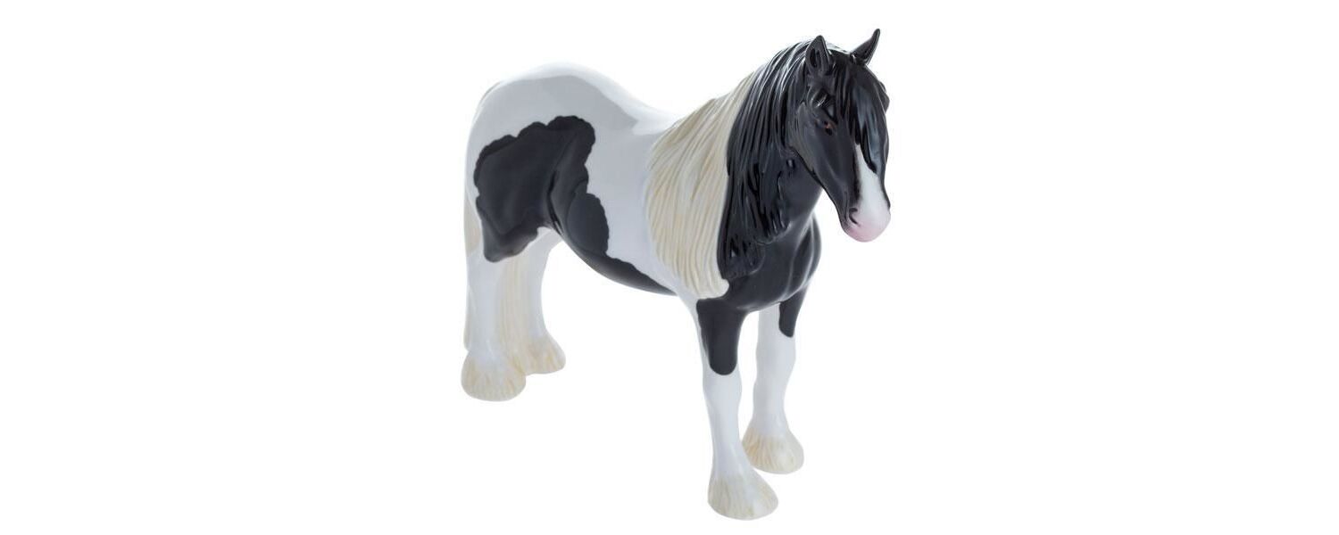 Black & White Piebald John Beswick "Vanner" Pony Standing Horse Figurine 