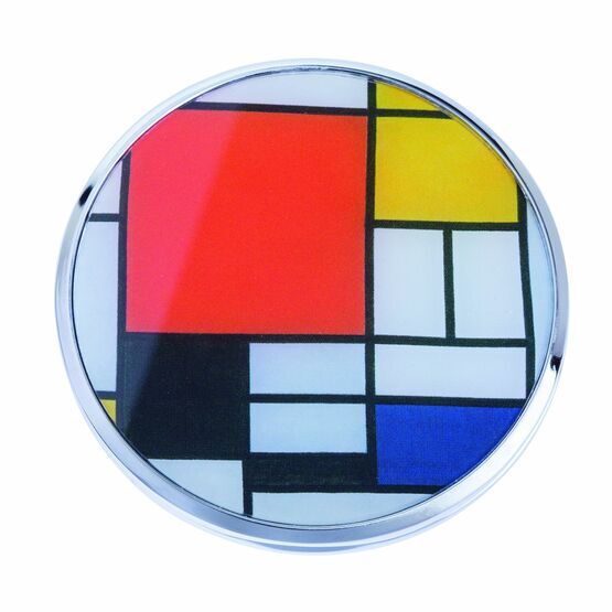 Mondrian Composition with Red Plane Pocket Mirror